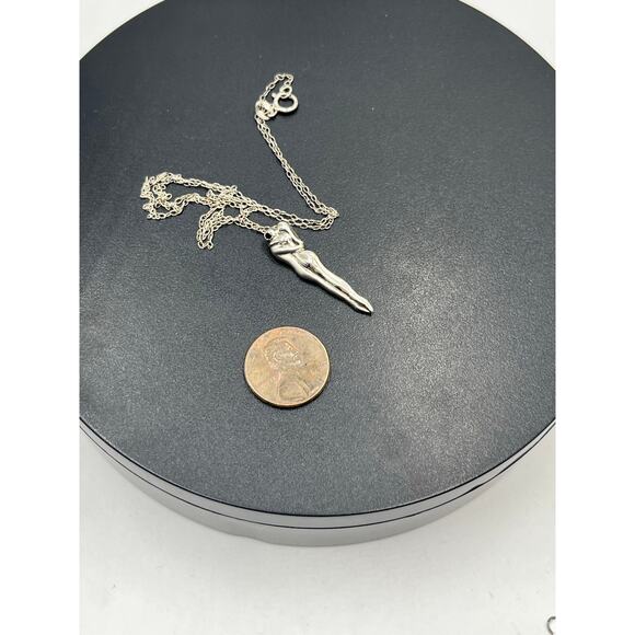 KIM Signed Sterling Wedding Necklace Lovers Embrace Infinity Pendant Adam Eve - Picture 6 of 16